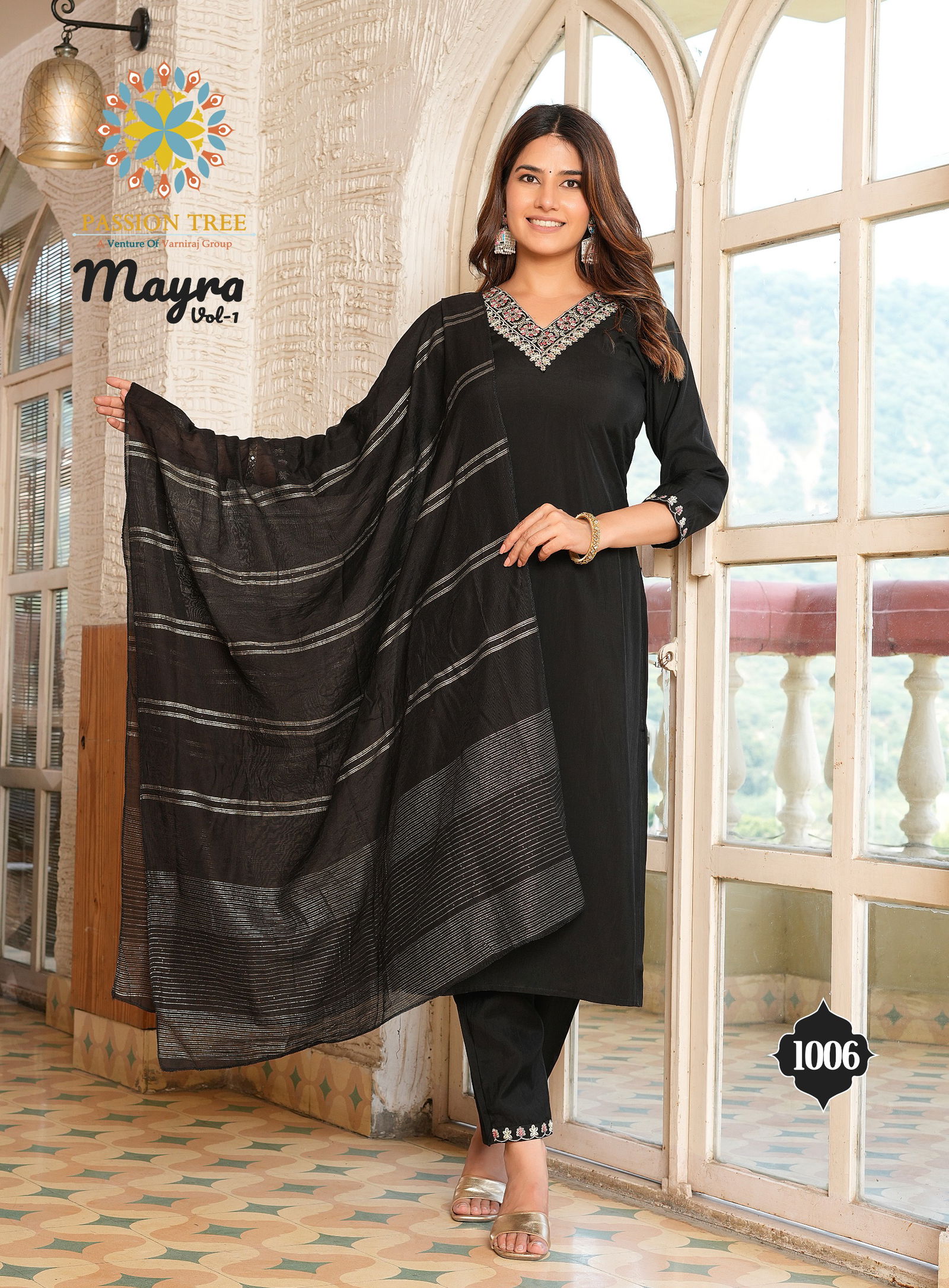 Mayra Vol 1 By Passion Tree Straight Cut Embroidery Kurti With Bottom Dupatta Wholesale Shop In Surat

